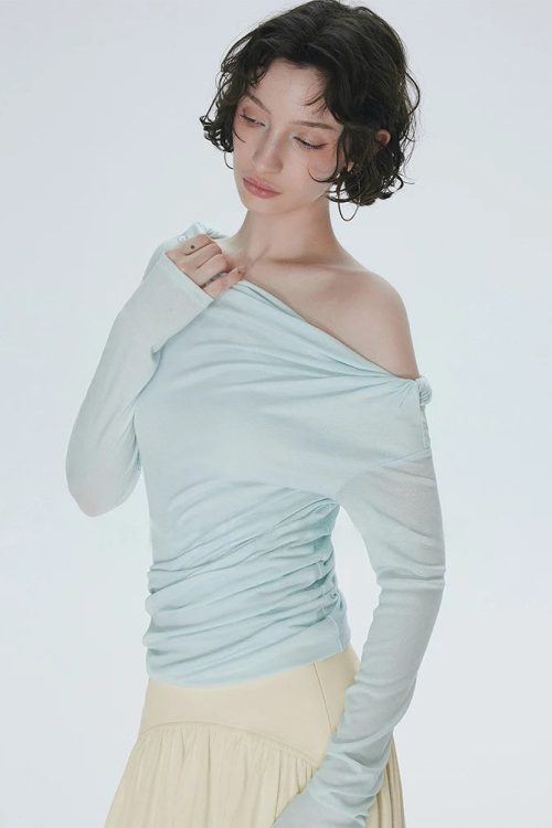 Ruched One-Shoulder Top