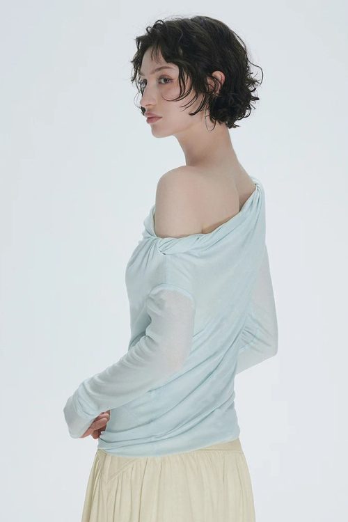 Ruched One-Shoulder Top