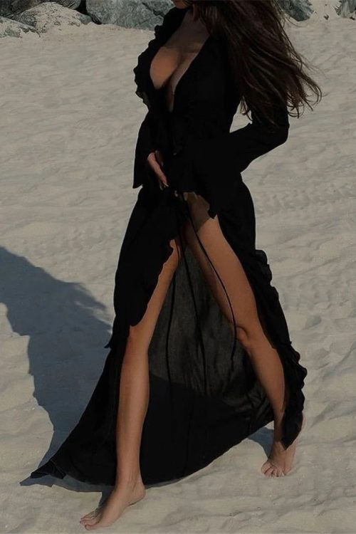 Ruffle Beach Cover Up Dress