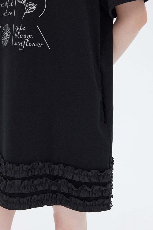 Ruffle Lace T-Shirt Dress
