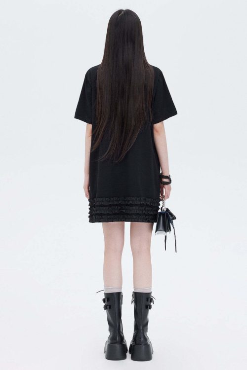 Ruffle Lace T-Shirt Dress
