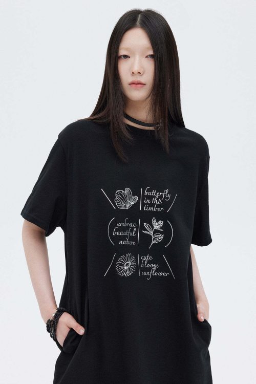 Ruffle Lace T-Shirt Dress