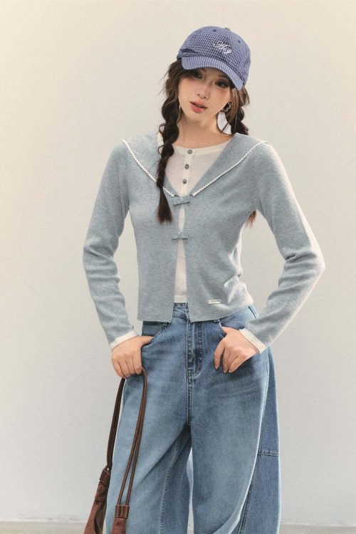 Sailor Collar Layered-Style Top