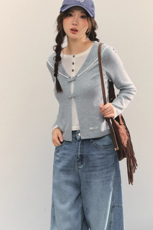 Sailor Collar Layered-Style Top