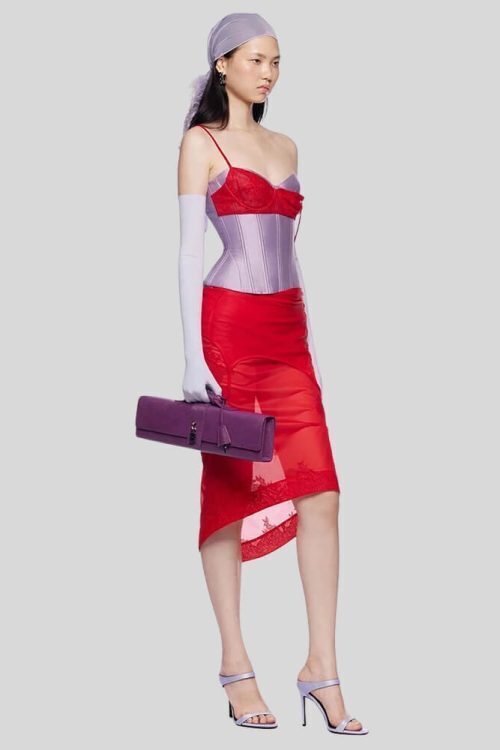 Satin Corset Top & Skirt Two Piece Set