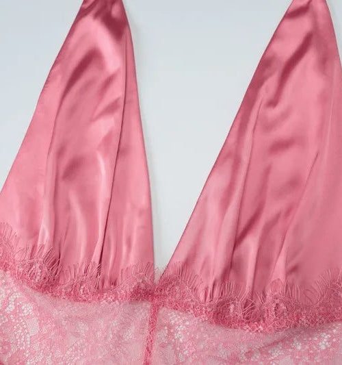 Satin Halter Neck Maxi Dress