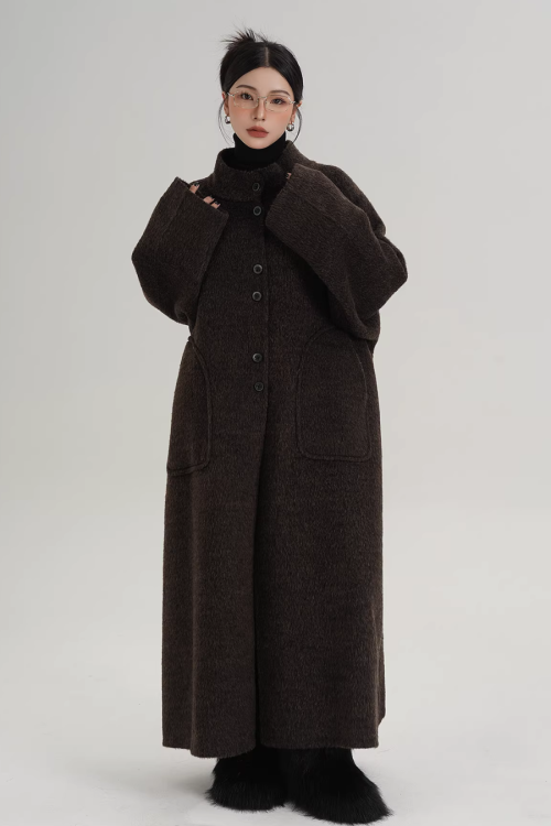 Scarf Long Wool Coat