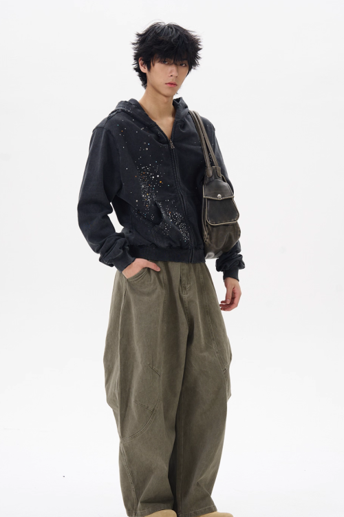 Sequin Compact Zip Hoodie