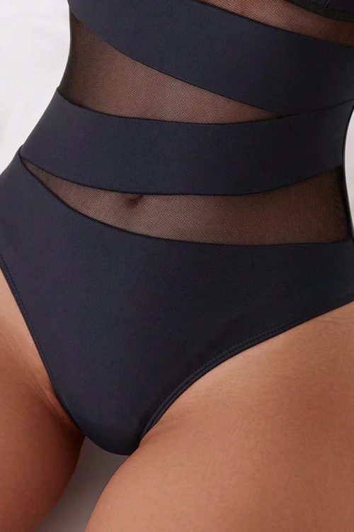 Sheer Mesh One Piece Swimsuit
