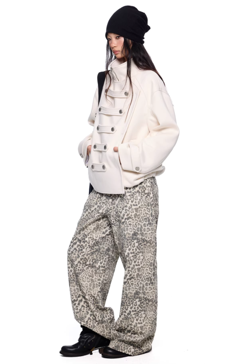 Short Double-Faced Wool Coat