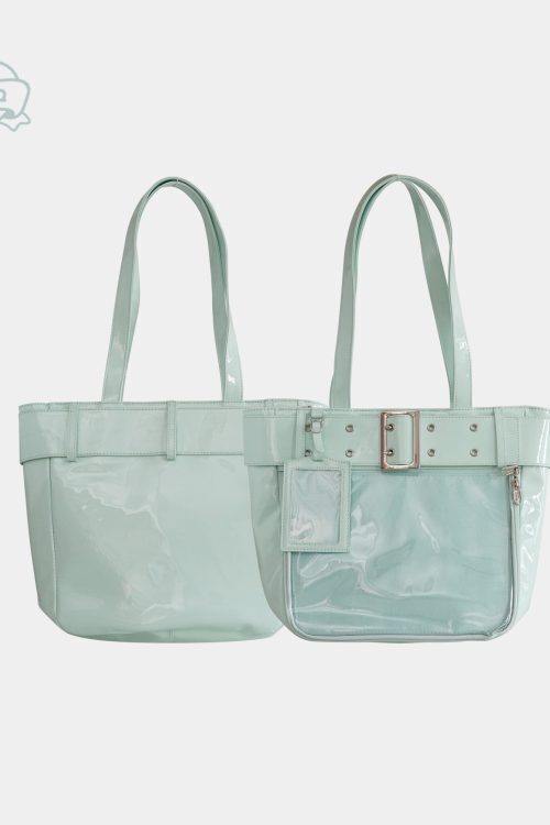 Silver Y2K Ita Tote Bag for Plushies and Pins
