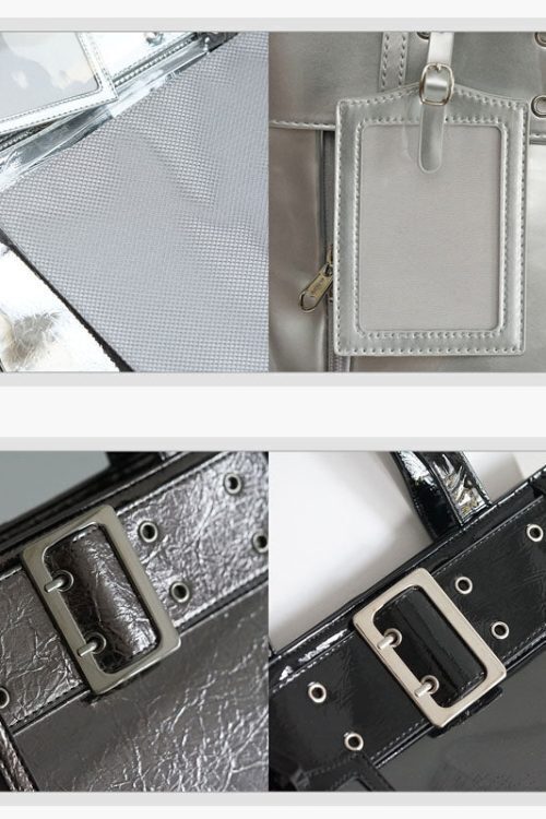 Silver Y2K Ita Tote Bag for Plushies and Pins