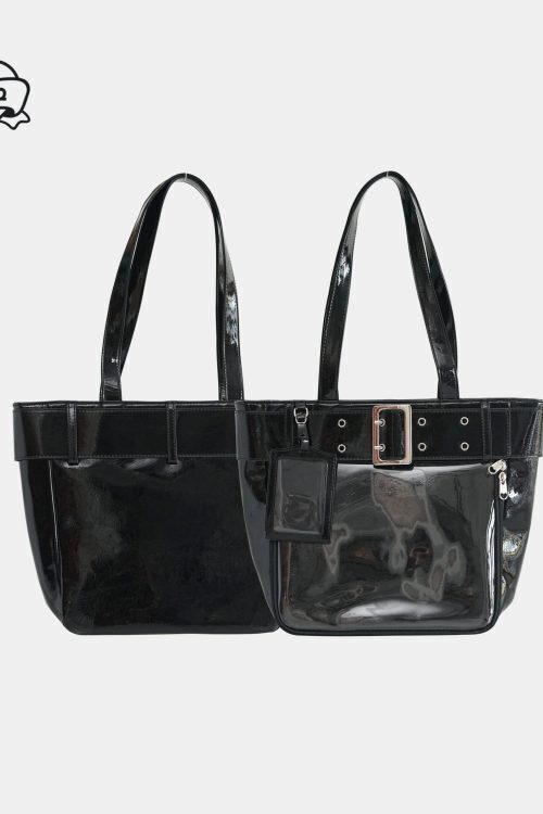 Silver Y2K Ita Tote Bag for Plushies and Pins