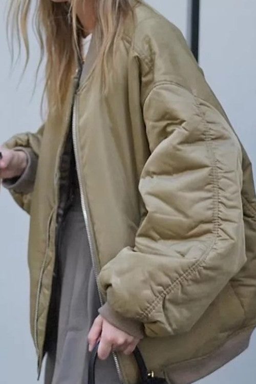 Simple Basic Zip Up Bomber Jacket