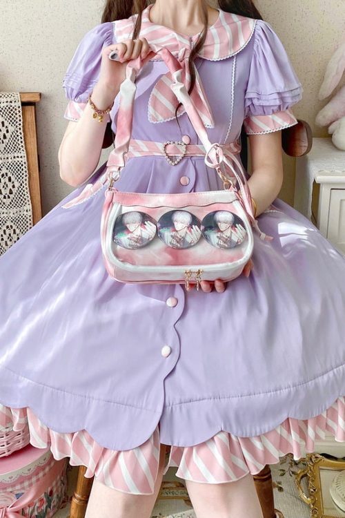 Small Convertible Ita Bag with Clear Window for Pin Display