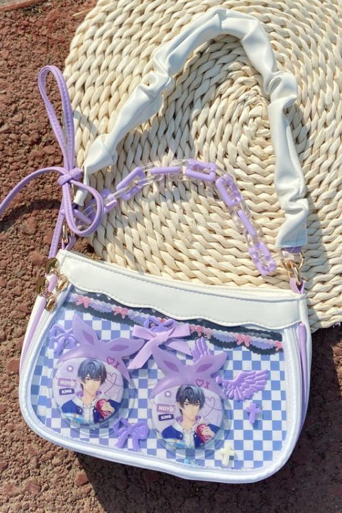 Small Convertible Ita Bag with Clear Window for Pin Display
