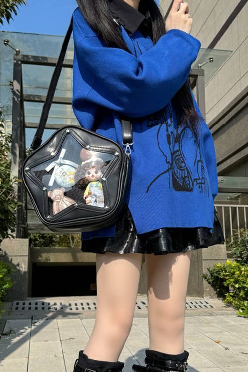 Small Y2K Star Ita Bag for Pin Display