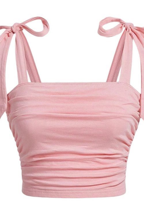 Soft Girl Bow Ties Top