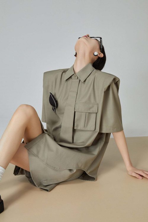 Spade Lace-Up Short-Sleeve Shirt / Shorts