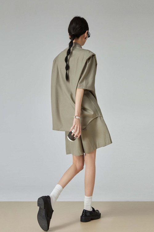 Spade Lace-Up Short-Sleeve Shirt / Shorts