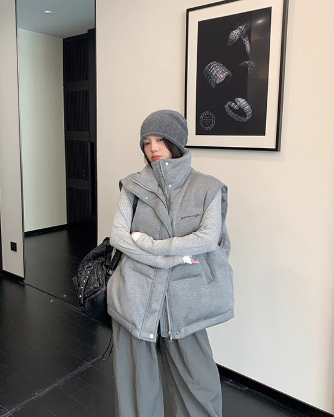 Stand Collar Cotton Down Vest