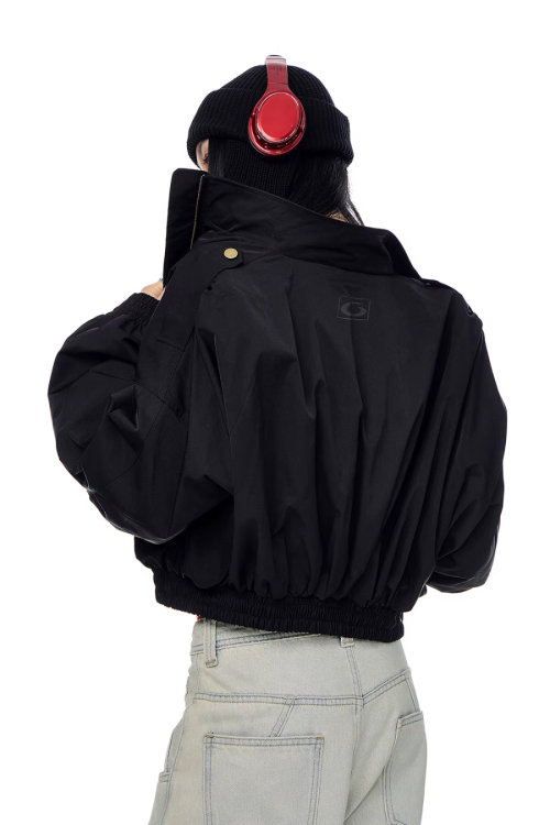 Stand Collar Cropped Jacket