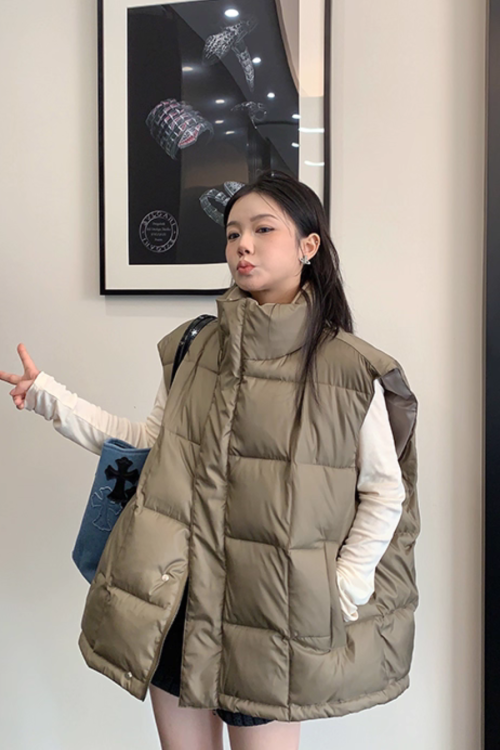 Stand Collar Down Vest