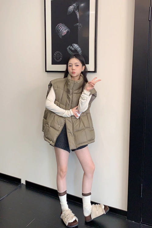Stand Collar Down Vest