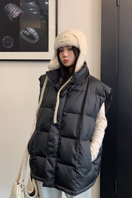 Stand Collar Down Vest