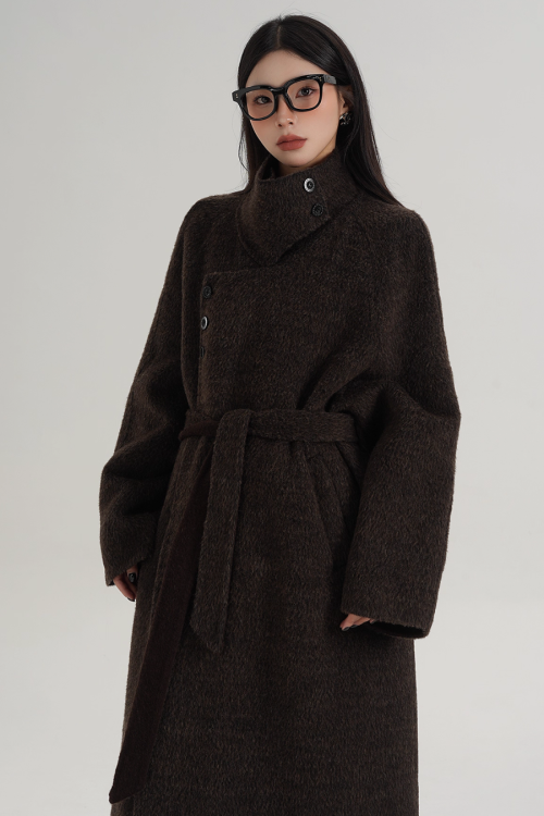 Stand Collar Long Coat