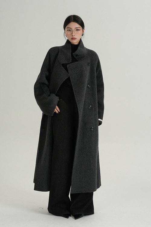 Stand Collar Long Coat