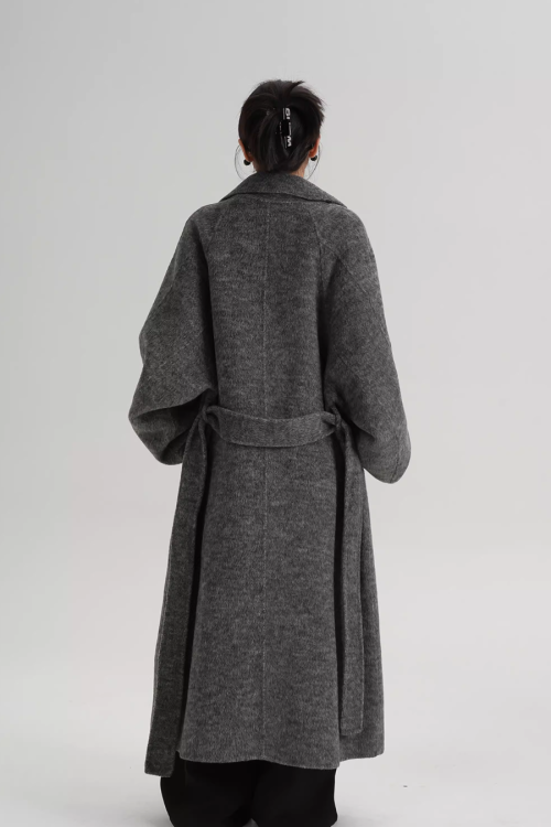 Stand Collar Long Loose Wool Coat