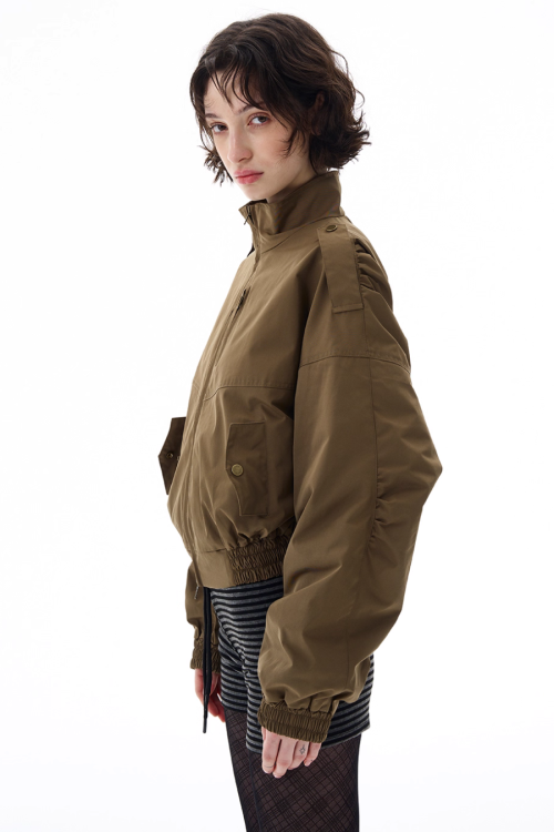Stand Collar Short Jacket
