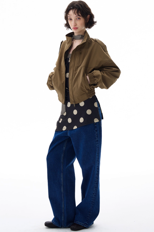 Stand Collar Short Jacket
