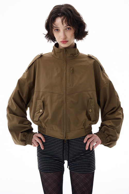 Stand Collar Short Jacket