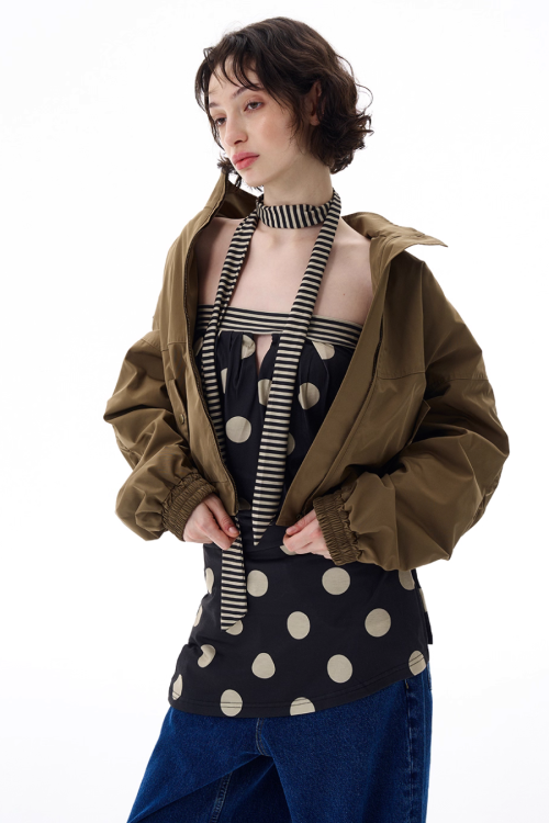 Stand Collar Short Jacket