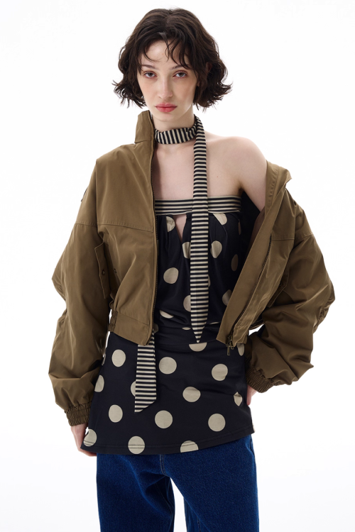 Stand Collar Short Jacket