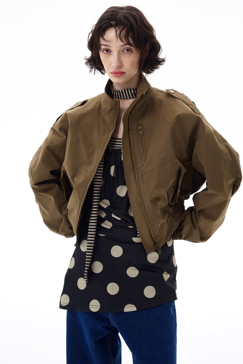 Stand Collar Short Jacket