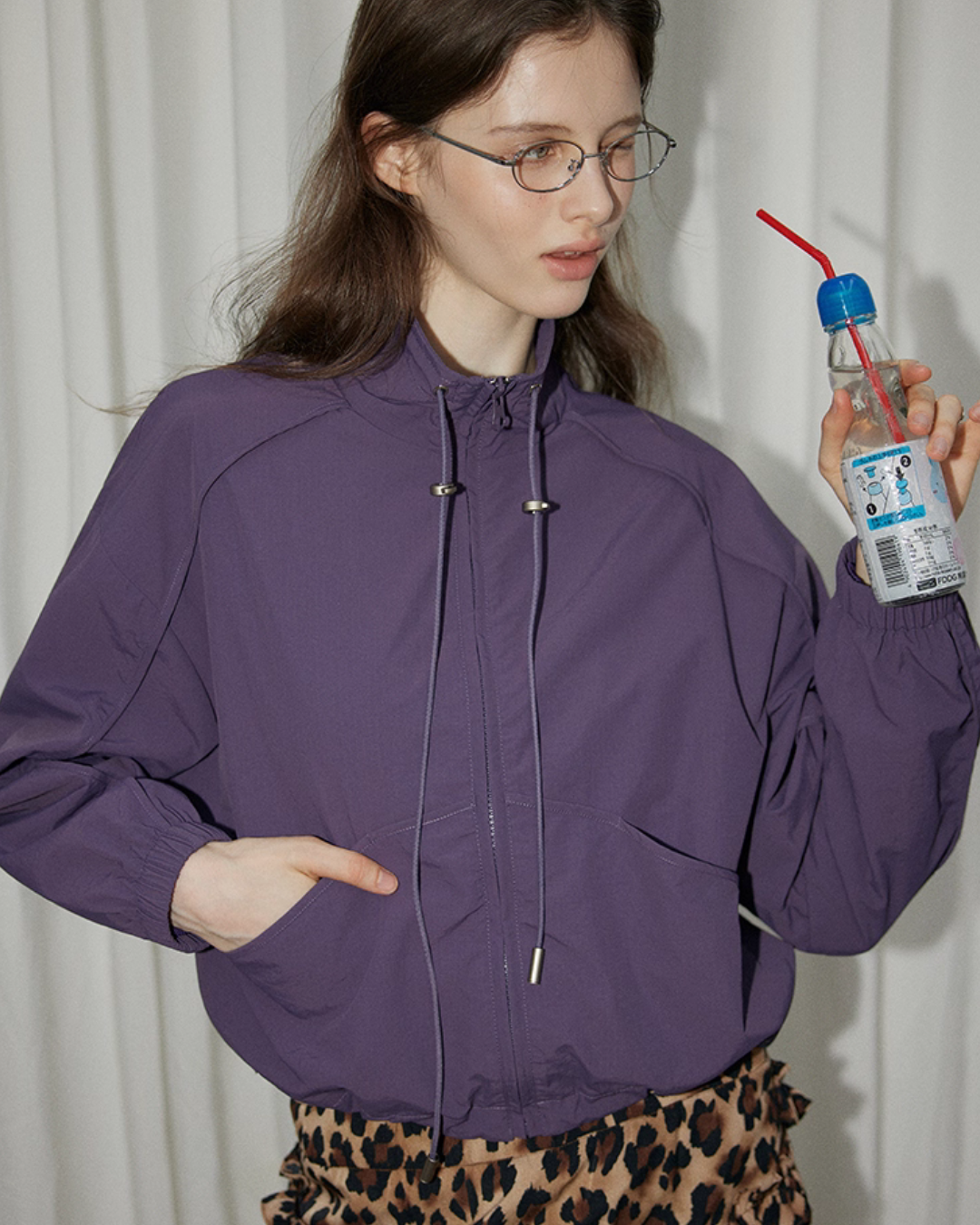 Stand Collar Zip-Up Jacket