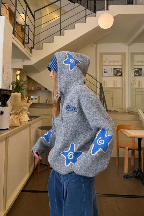 Star Hoodie Knit Jacket