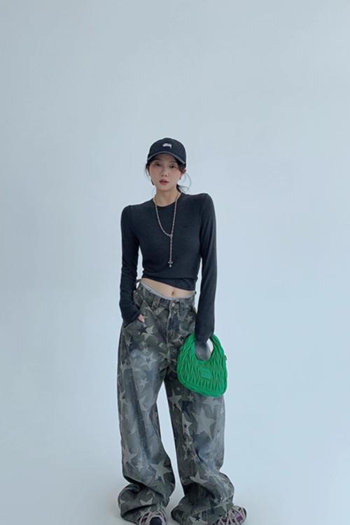Star Vintage Wide Denim Pants
