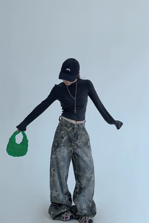 Star Vintage Wide Denim Pants