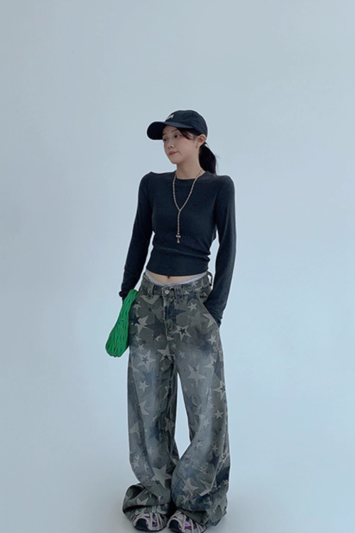 Star Vintage Wide Denim Pants