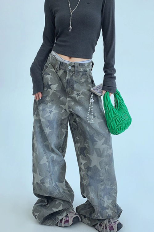 Star Vintage Wide Denim Pants