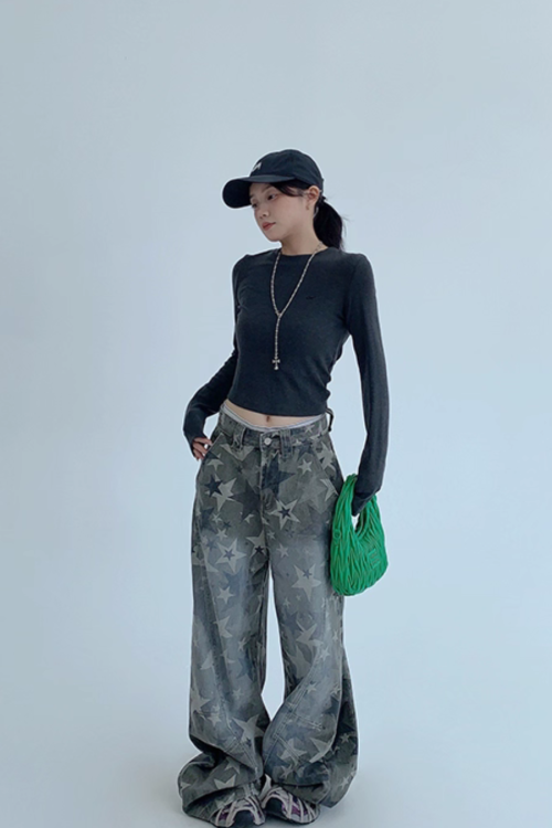 Star Vintage Wide Denim Pants
