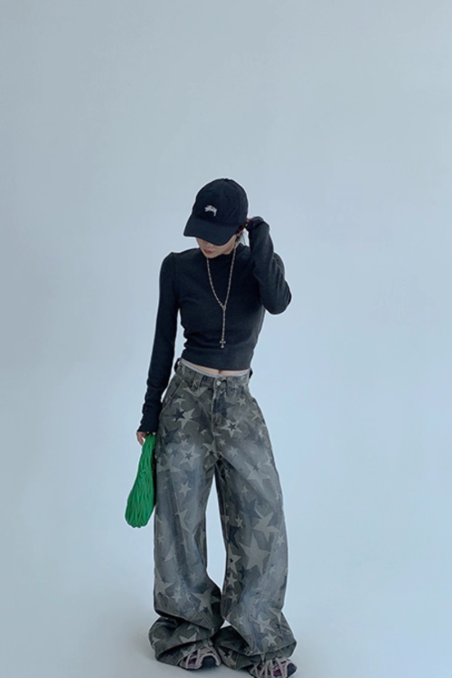 Star Vintage Wide Denim Pants