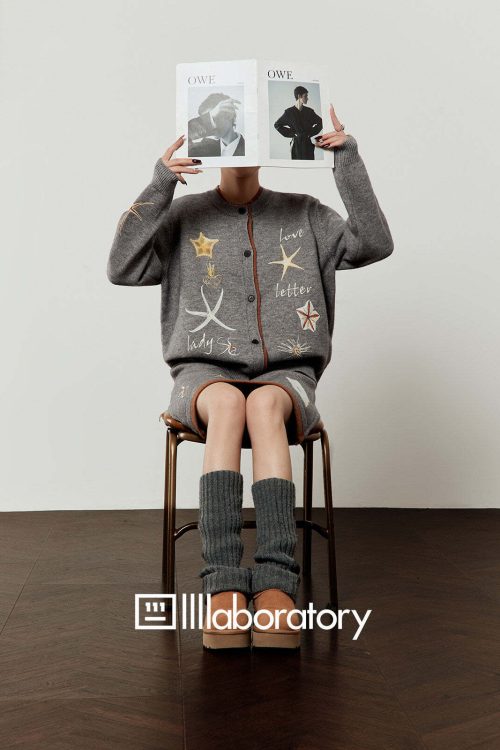 Starfish Motif Knit Top / Knit Mini Skirt