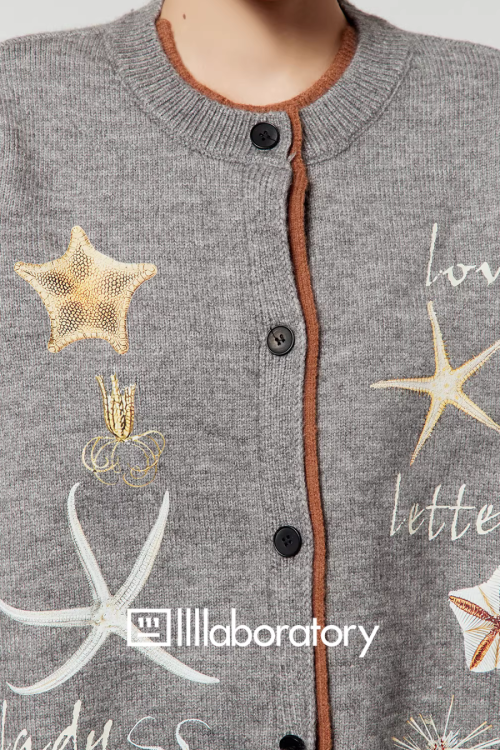 Starfish Motif Knit Top / Knit Mini Skirt