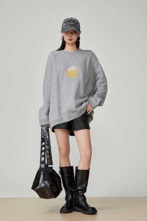Strawberry Print Crewneck Sweatshirt