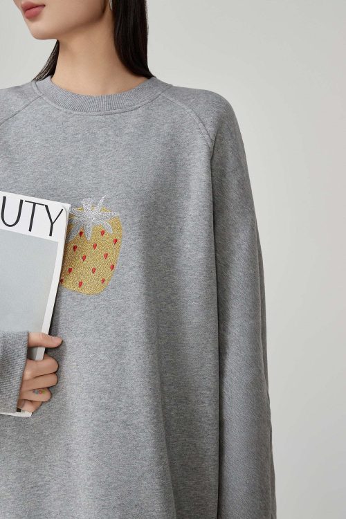 Strawberry Print Crewneck Sweatshirt